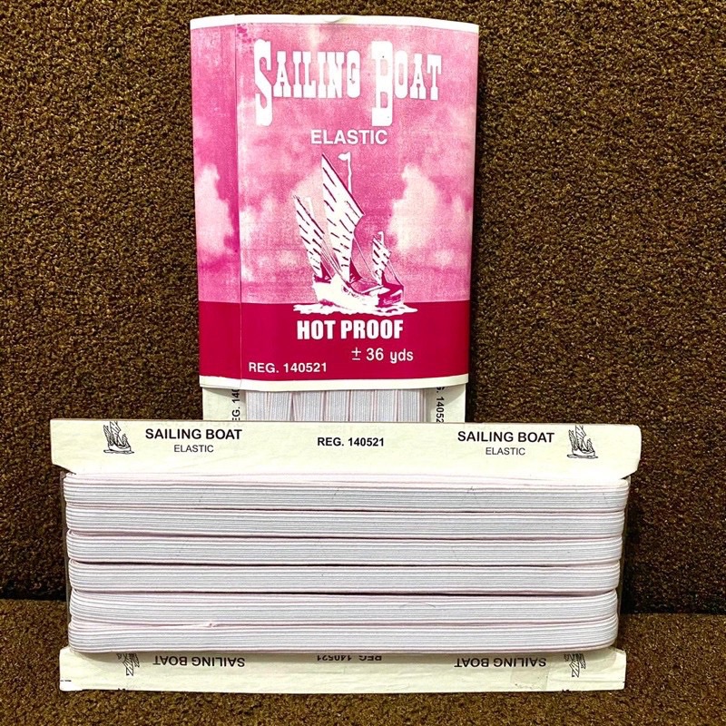 KARET ELASTIK SAILING BOAT (1 ROLL) / Karet Elastik Sailing Boat 1 Roll / karet baju karet jahit cel