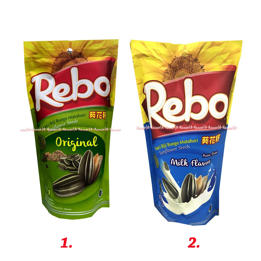 Rebo Kuaci Original Milk Flavour 150gr  Biji Bunga Matahari Wangi Gurih Enak Cemilan Kwaci