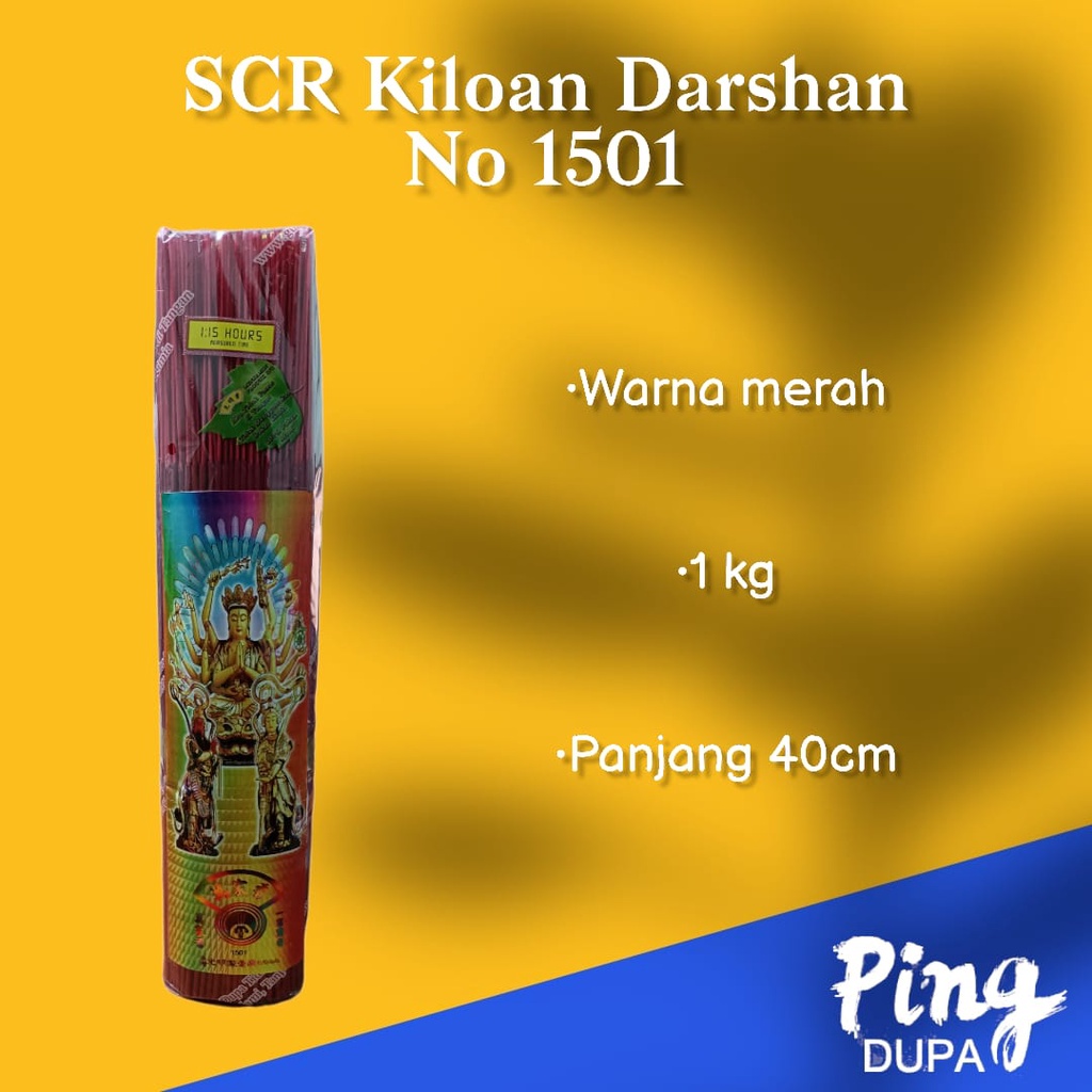 Dupa SCR 1501 Kiloan Merah Aroma Darshan Kemasan Hio 1Kg