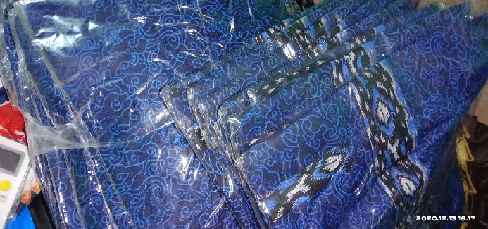 Batik Couple Keluarga Terbaru  Sania Ruffle Ori Ndoro Jowi Dnt Mega Mendung Biru