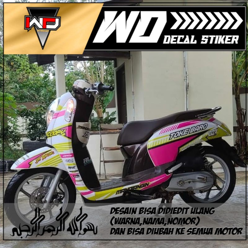 Dekal sticker sticker scoopy lama motif bagus