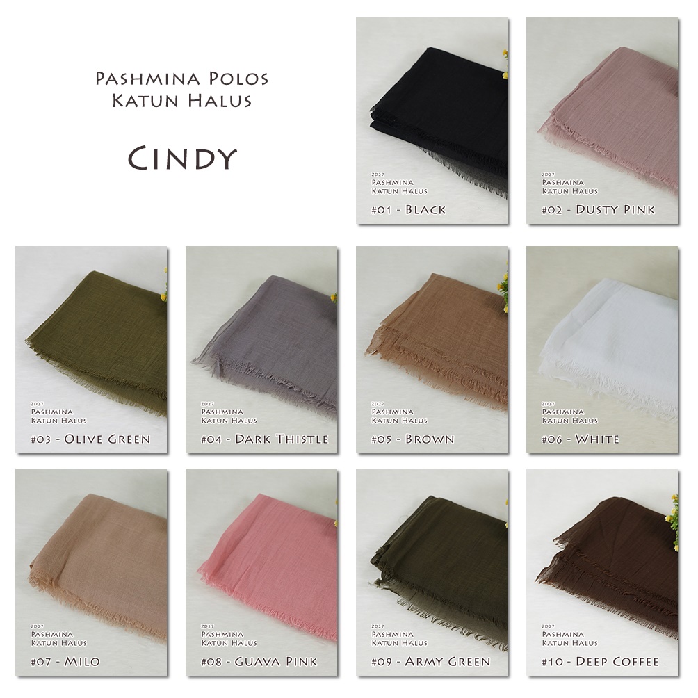 Pashmina Polos Katun Halus - CINDY by Luulu Scarf-1