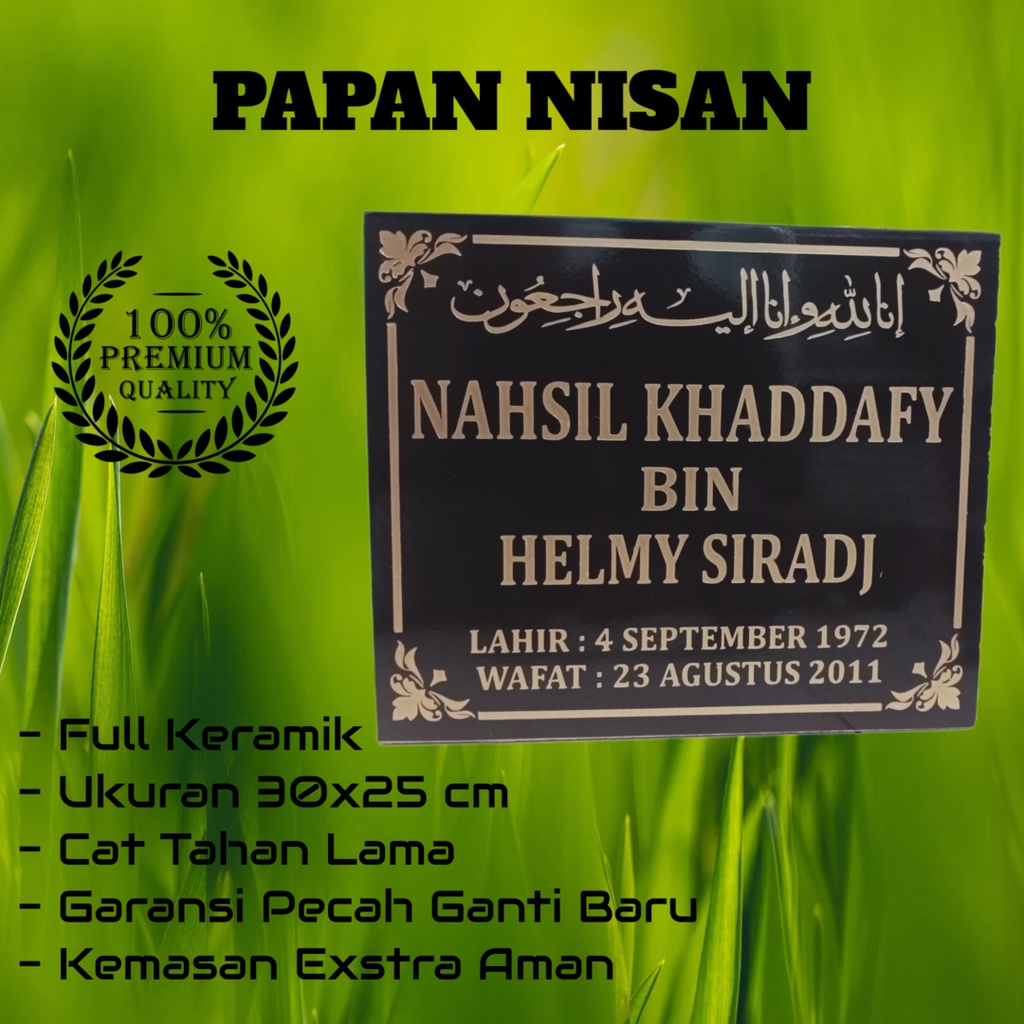 BATU NISAN KERAMIK, MURAH BERKUALITAS, UKURAN 30 X 25 CM, EKSTRA PACKING AMAN