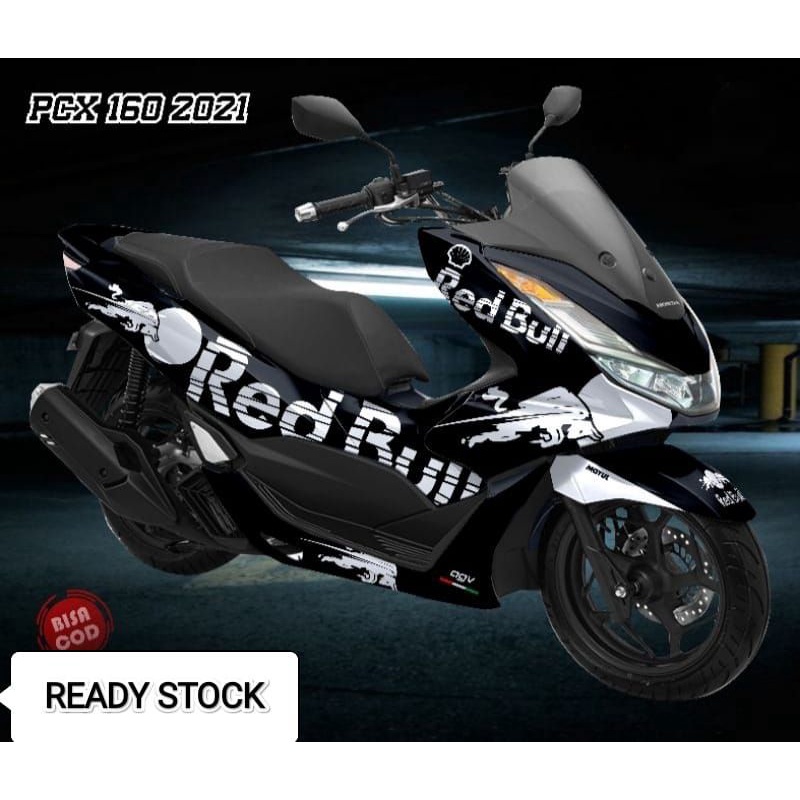 Stiker motor pcx 160 Striping all new pcx 160 full body dengan motif red bull Decal pcx full body