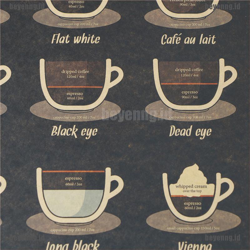 Bey poster Stiker Dinding Motif Cangkir Kopi Gaya vintage retro Untuk Dekorasi Dapurbar