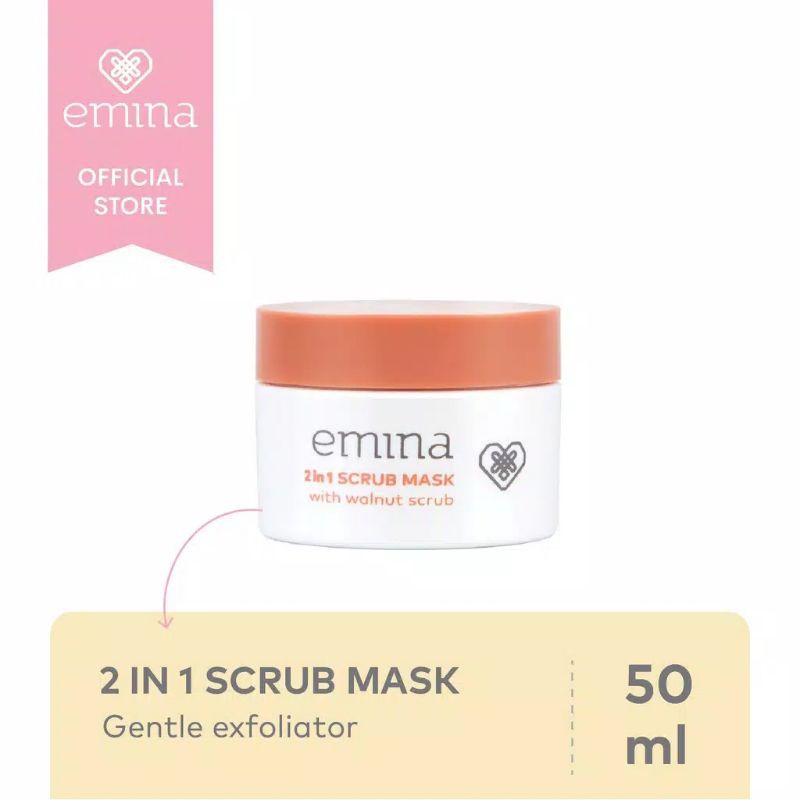 Emina 2 in 1 Scrub Mask 50 ml Facial Scrub Wajah