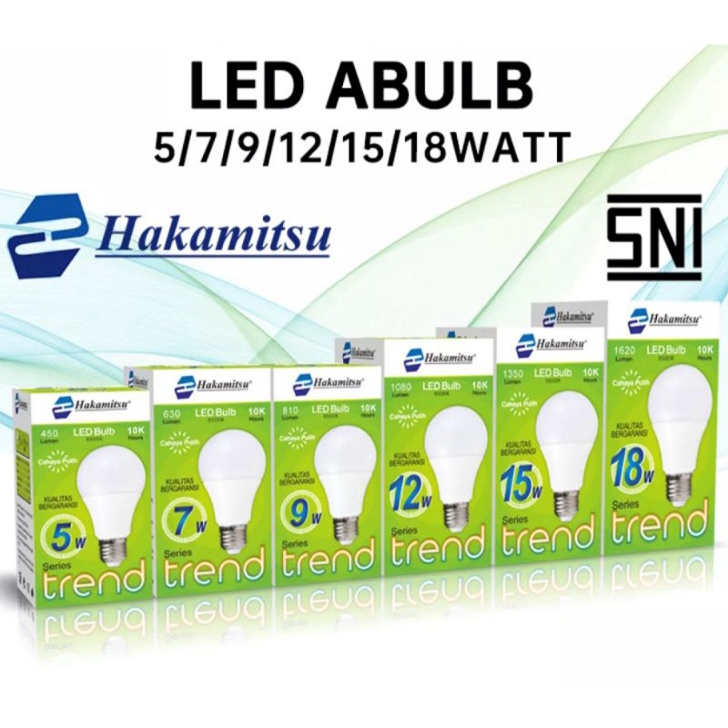 Lampu/Bohlam Led hemat energi HAKAMITSU 5w 7w 9w 12w 15w 18w