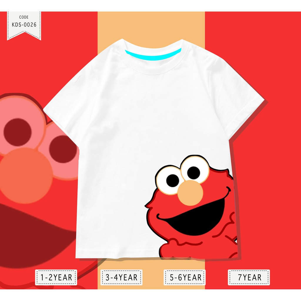 Baju Anak 1-8thn / Kaos Distro DTF Anak Laki Laki dan Perempuan / Unisex / Motif Elmo