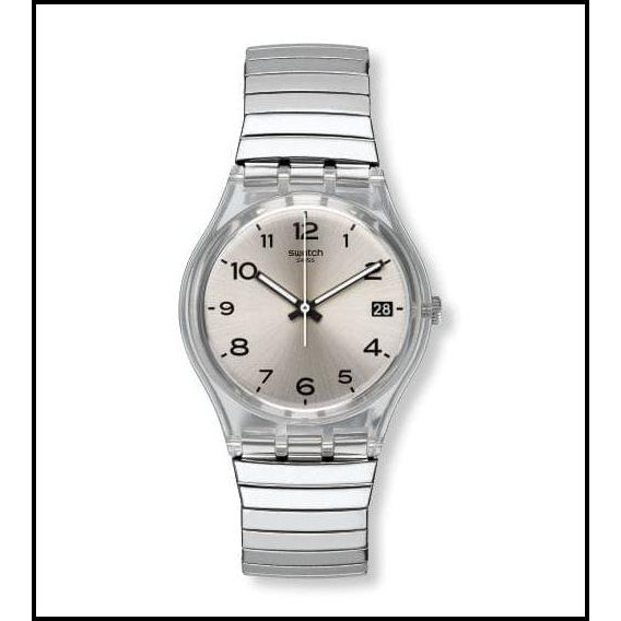 Swatch Analog Jam Tangan Rantai Unisex Gm416B Gm416 Silverall Original