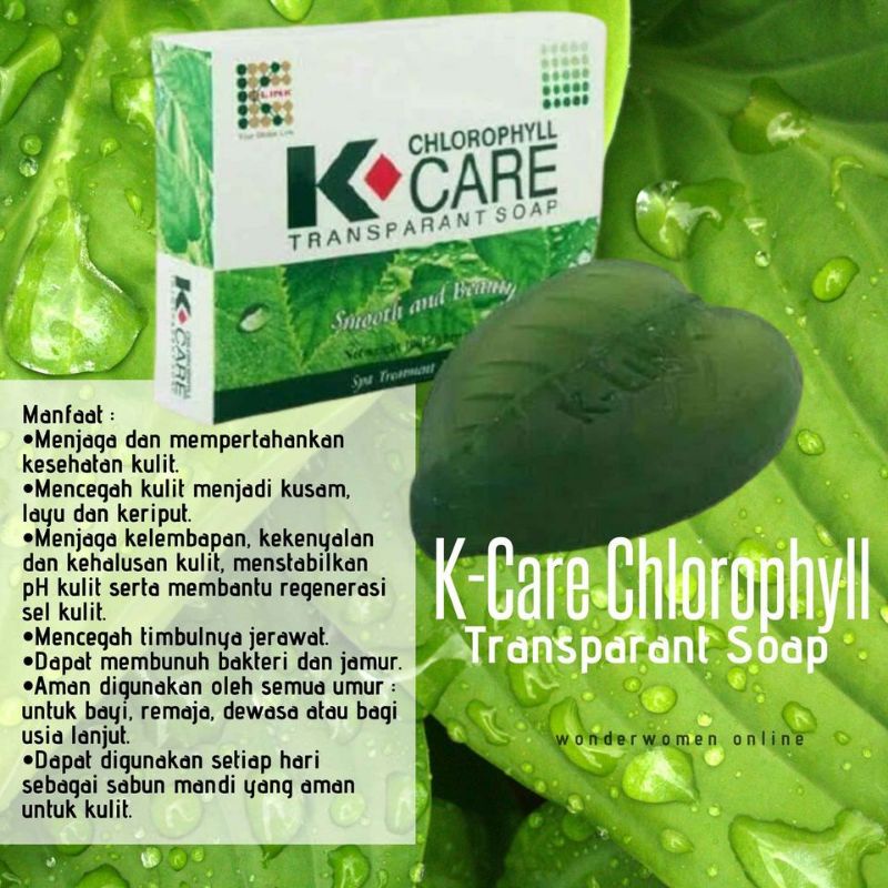 K-Care Chlorophyll transparant soap.