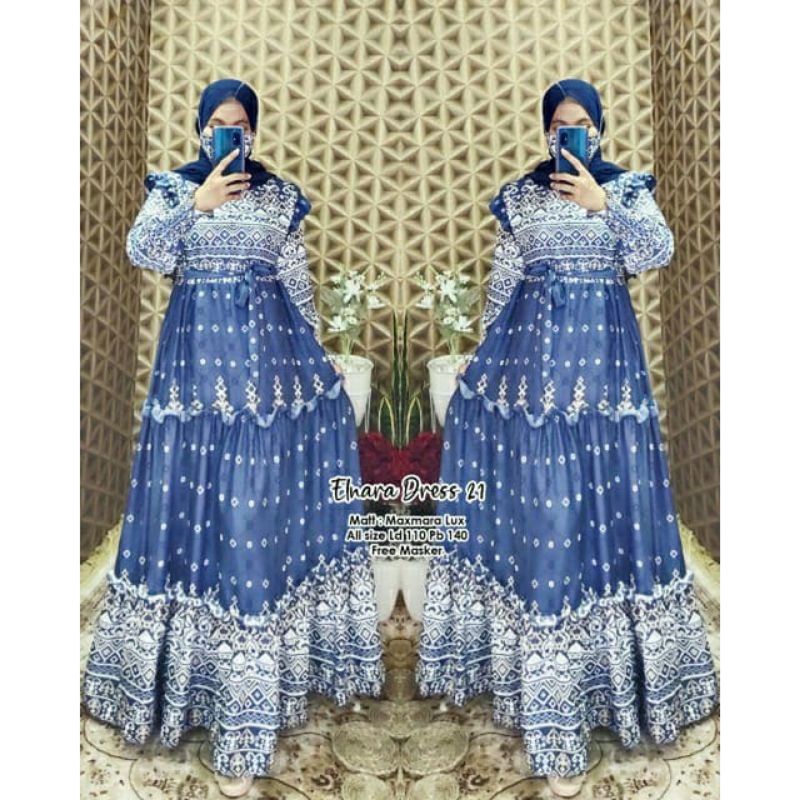 ELNARA MAXMARA DRESS 21~LD : 110 cm PB : 140 cm~Gamis Maxmara
