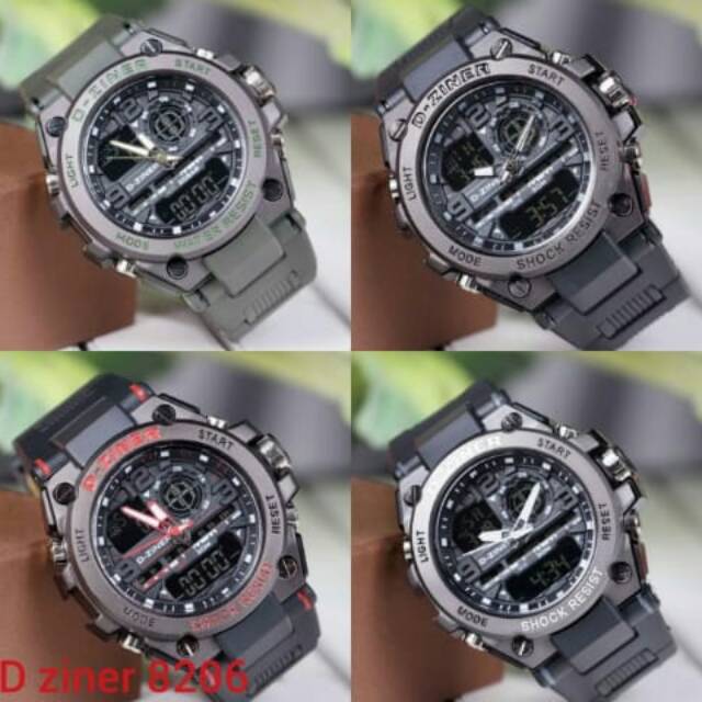 PROMO FLASH SALE Jam Tangan Pria D-ZINER DZINER 8206 RANTAI MIKA ORIGINAL ANTI AIR KEPALA BESI