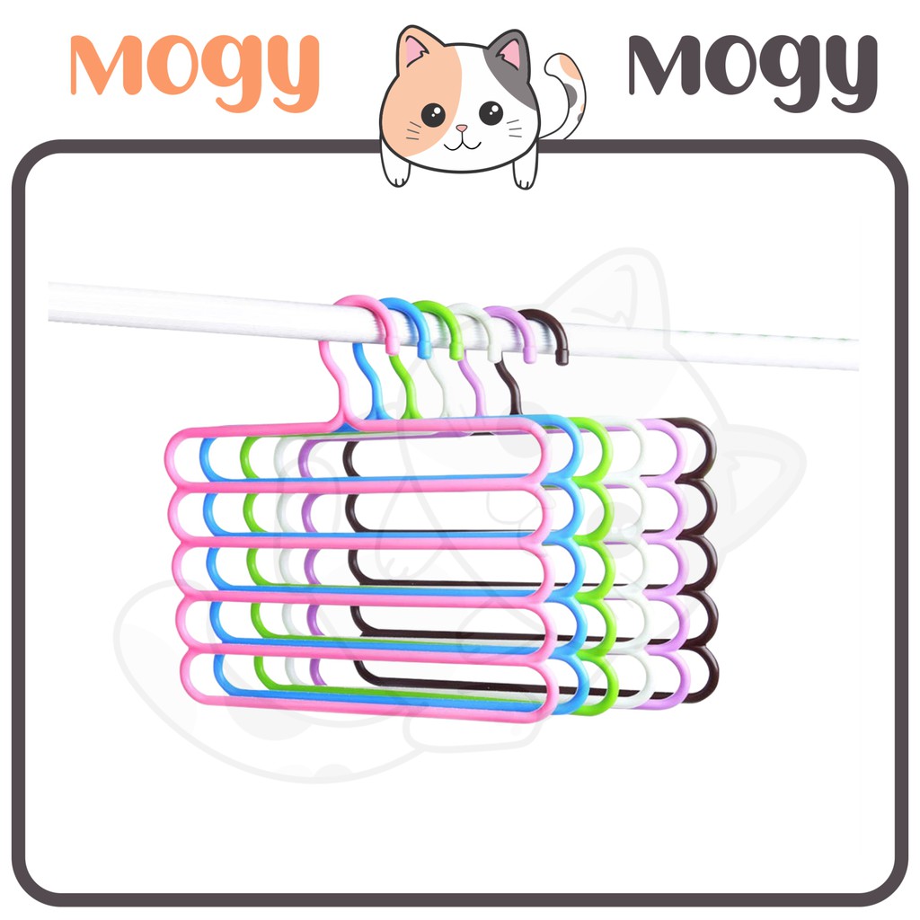 MOGYMOGY HL0048 Hanger Baju Susun 5 In 1 Anger Plastik Gantungan Jilbab Handuk Serbaguna