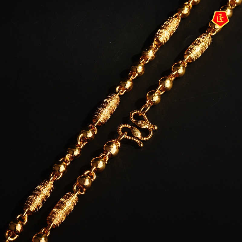 [Ready Stock]Lucky Beads Prayer Wheel Gold Necklace Special-Interest Design