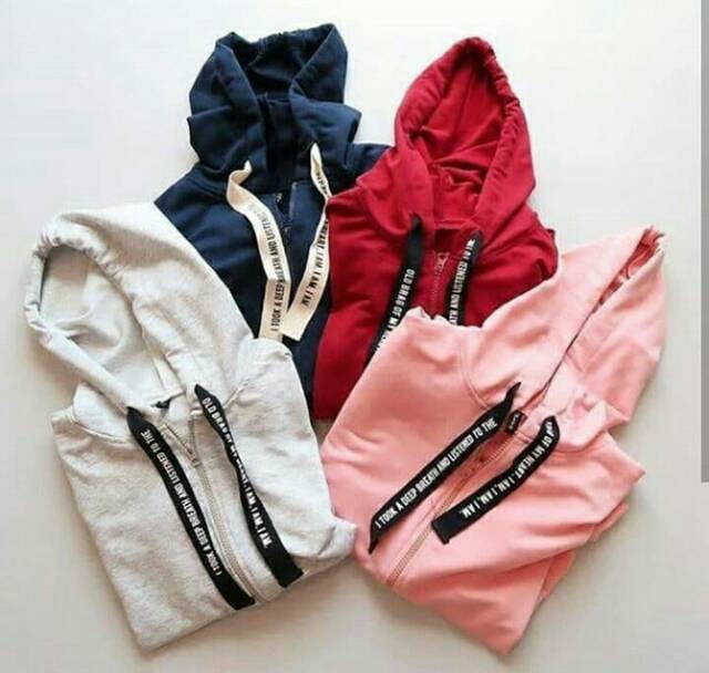 JAYA.Co Jaket Hoodie Sleting TALI BESAR 5 warna