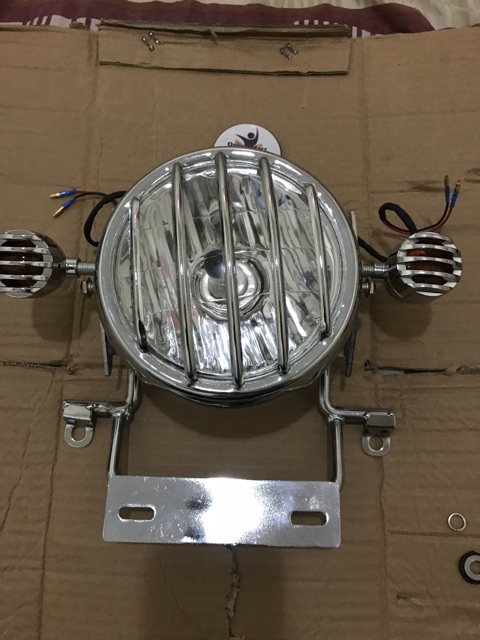 Lampu reklektor crome variasi vixion plus breket plus lampus sen