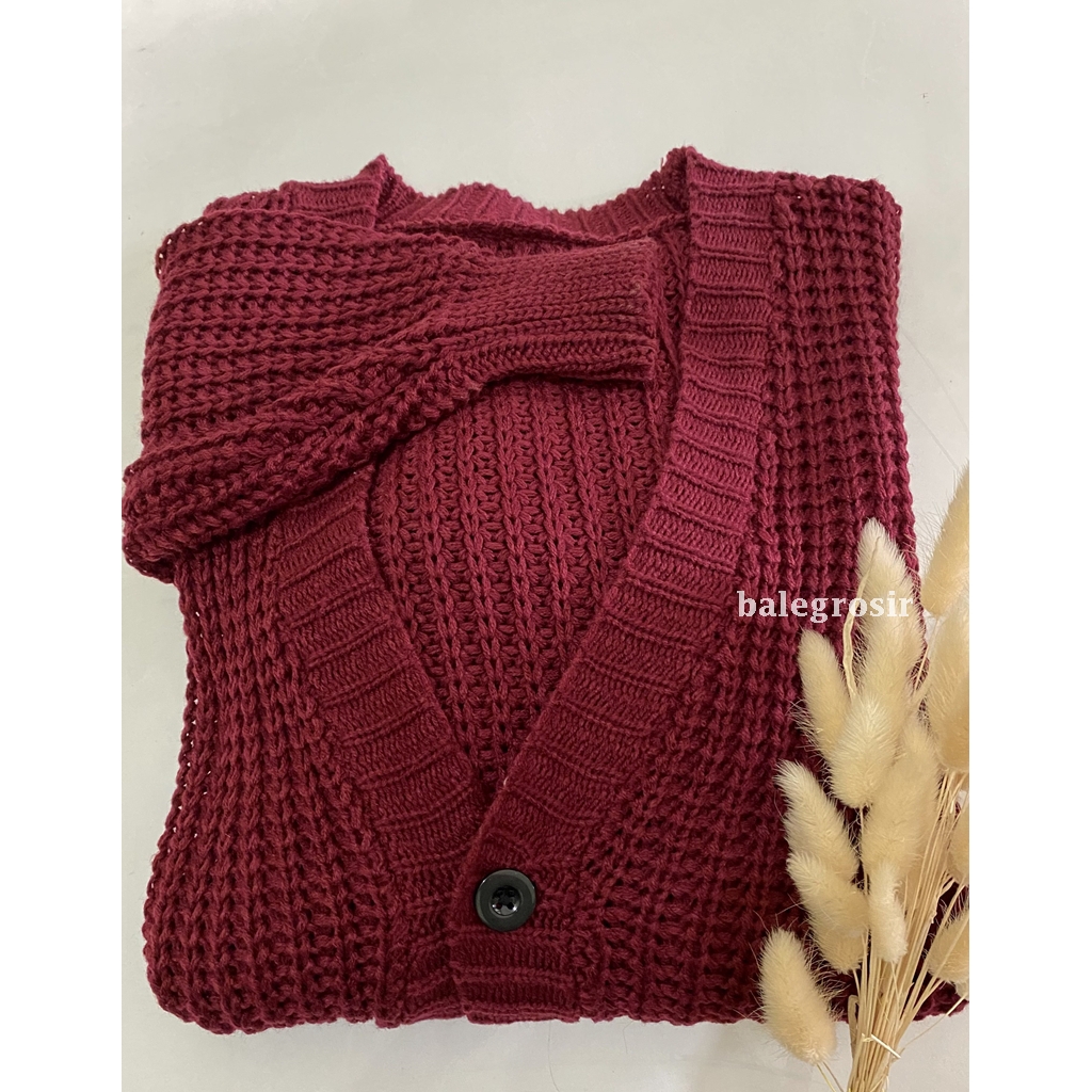 [COD] Nakara Cardigan Rajut Premium Malika Crop Nacara Cardi 3 GATE TEBAL-3 GATE MARON