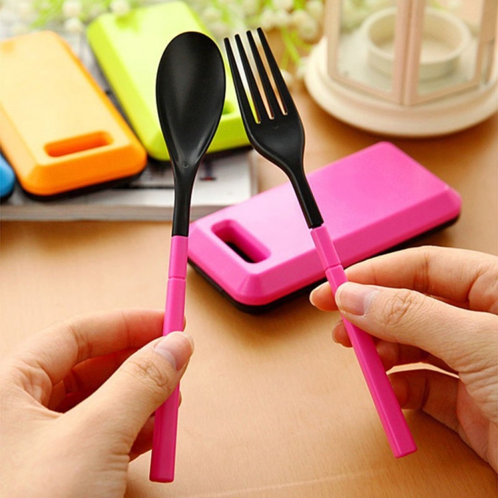 Set Alat Makan Traveling Sendok Garpu Sumpit Free Box Jerami Kotak Sendok Set 3 in 1 Sendok Garpu Travel Set Lengkap Set Alat Makan Isi 3 Travel - Set Sendok Garpu Sumpit - Sendok Set Travel