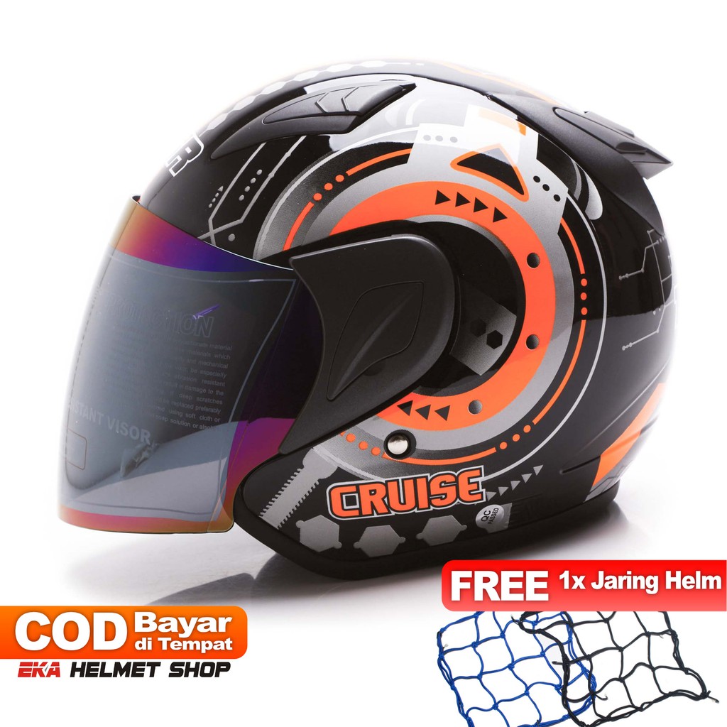 [Helm Dewasa] MSR Helmet Javelin - Cruise - Hitam Oren + Promo Gratis Jaring Helm