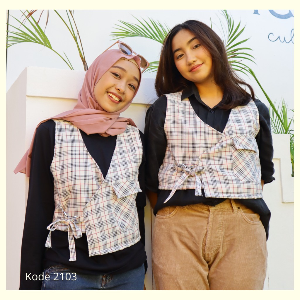 Rompi | Vest | Rompi wanita | Vest korea | Rompi korea | vest kekinian | atasan wanita