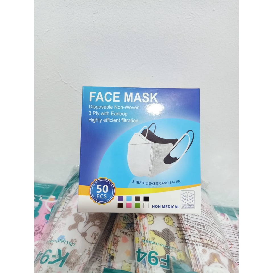 box kosong masker duckbill dus masker duckbill isi 50