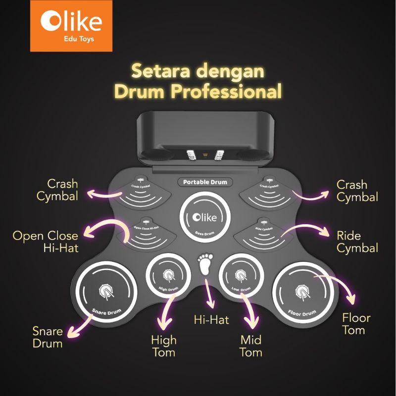 OLIKE PORTABLE DRUM ELEKTRIK GARANSI RESMI OLIKE