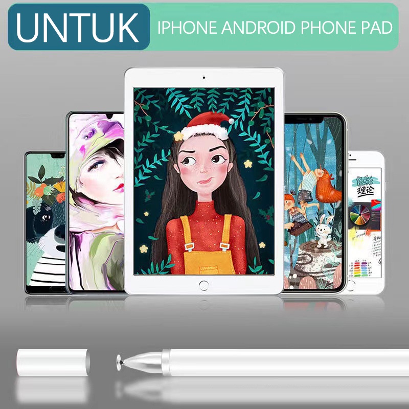 Stylus Pen 2in1 Universal Microfiber Head Touch Drawing Pen