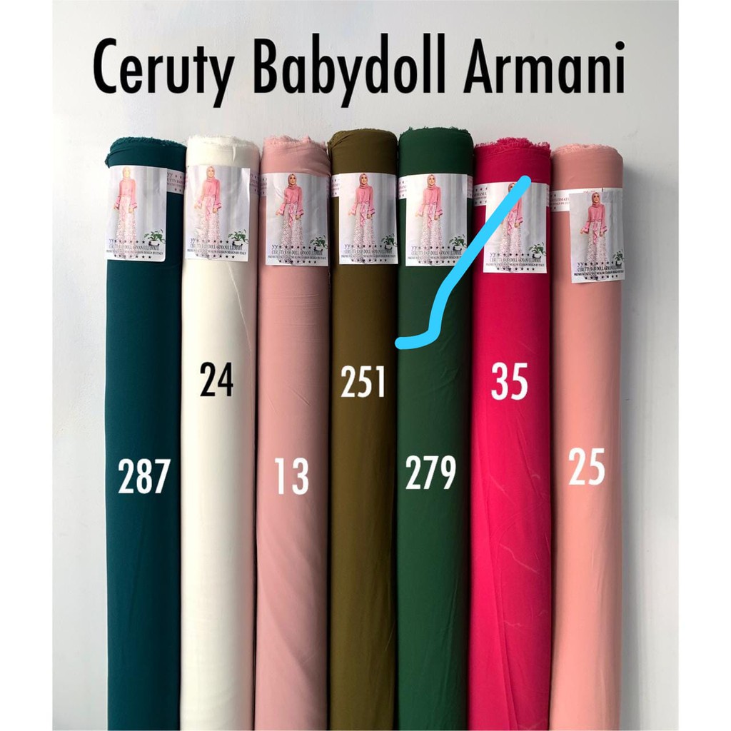 Kain Ceruty Baby Doll Armani Armany Premium Meteran Bahan Ceruti Hijab Gamis Murah 0 5 Meter Shopee Indonesia