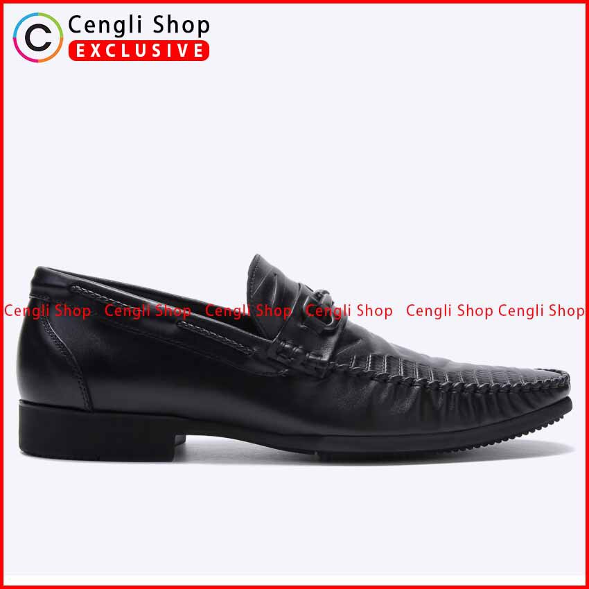 SEPATU PANTOFEL EVERBEST PRIA ORIGINAL FORMAL KULIT ASLI HITAM EM01