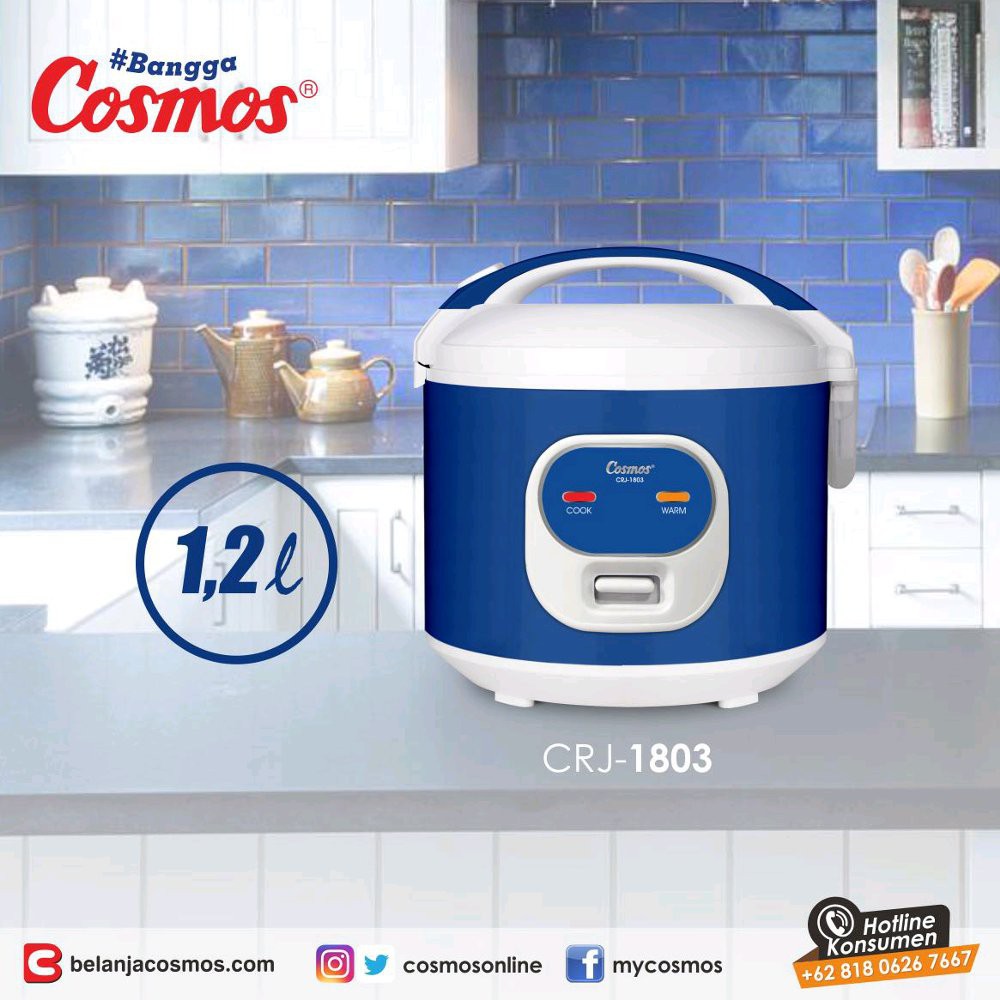 Magic Com Cosmos CRJ1803 1.2 Liter - Rice Cooker Cosmos 1.2 Liter Nonstick