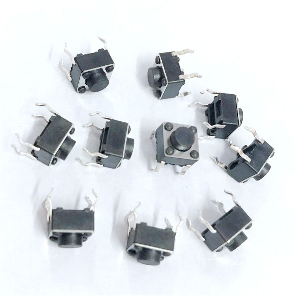 QUINTON 50Pcs/lot Micro Switch 4 PIN Self-reset Button Switches On-off Durable Plug-in Tactile 6*6*4.3MM Push Button/Multicolor