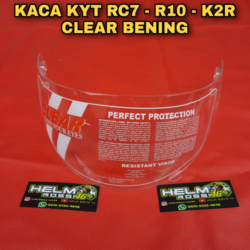 KACA Visor KYT RC7 SEVEN R10 K2R K2 RIDER VICTORY BENING - DARK HITAM