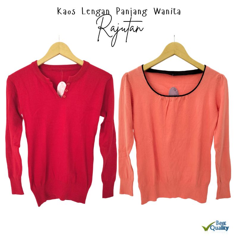 kaos rajut wanita lengan panjang best quality