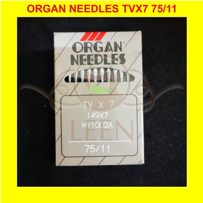 Jarum ORGAN TVx7 11 Ori Needles TV x 7 Mesin Jahit Mike Up Rantai LEEN