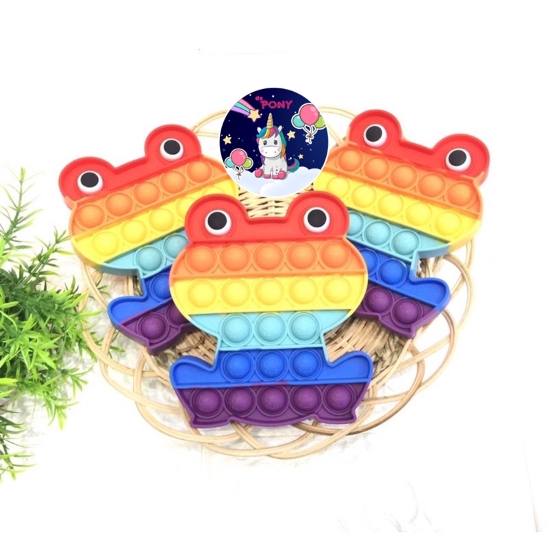 POP IT FIDGET/mainan viral tiktok/mainan pop it/mainan sensorik-Frog Rainbow