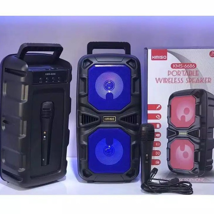 kimiso KMS 6685 / 6686 speaker bluetooth portabel karaoke free mic