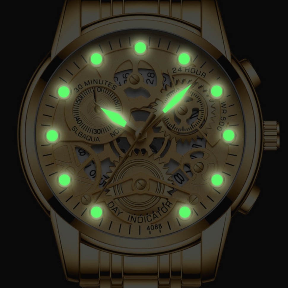 JAM TANGAN IMPORT PRIA FNGEEN ORI JAM009G1 RUGELEY GOLD PREMIUM MURAH GLOW IN THE DARK EMAS BRANDED