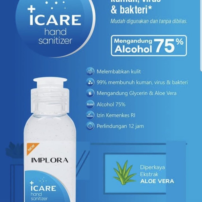 IMPLORA ICARE HAND SANITIZER GEL BPOM