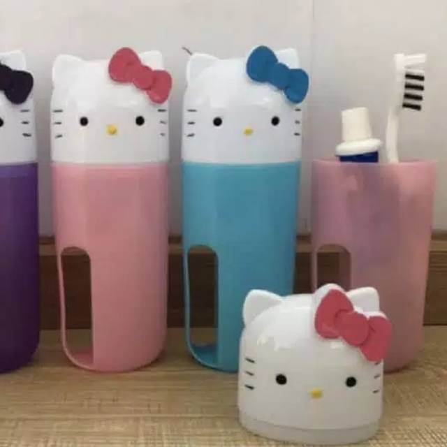 Tempat sikat gigi , gelas sikat gigi , gelas kitty , hello kitty