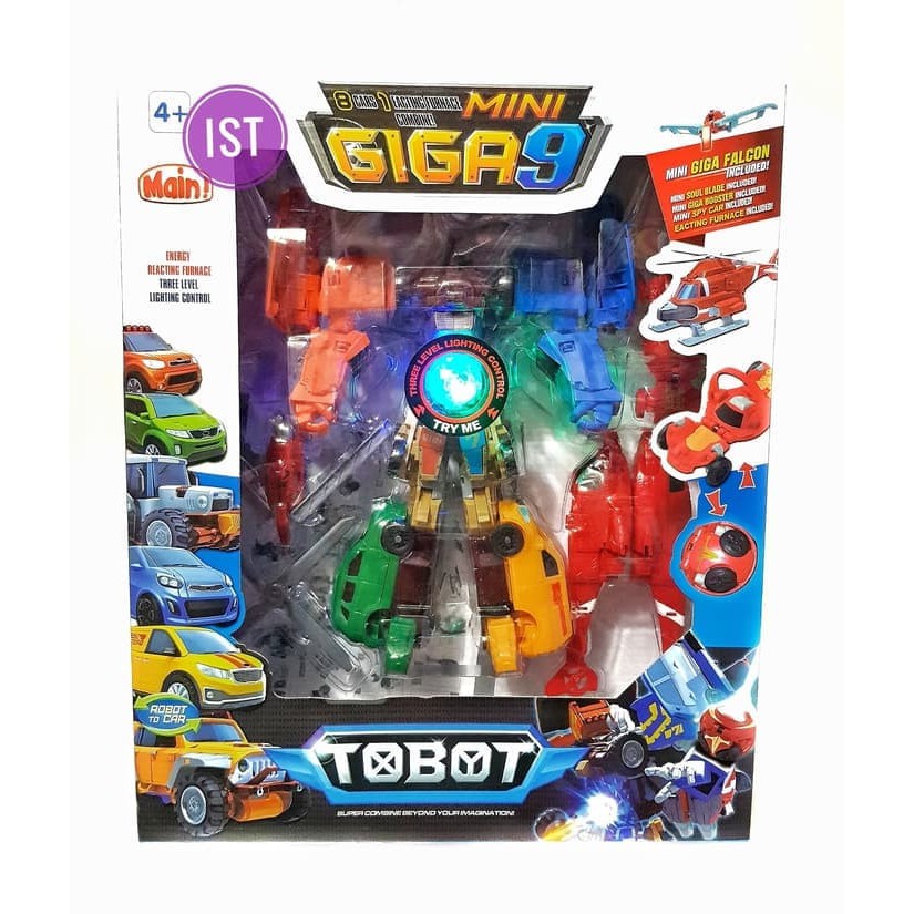 Mainan Anak Tobot Mini GIGA 9 - 9 Cars Combine