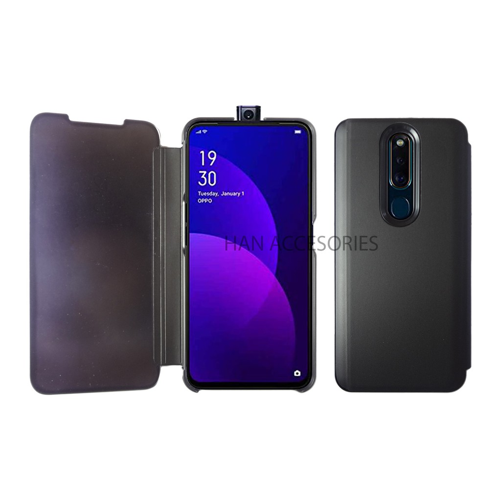 Clear View Standing Cover OPPO F9 | F11 PRO Hight Quality Copy | Flip Cover Mirror