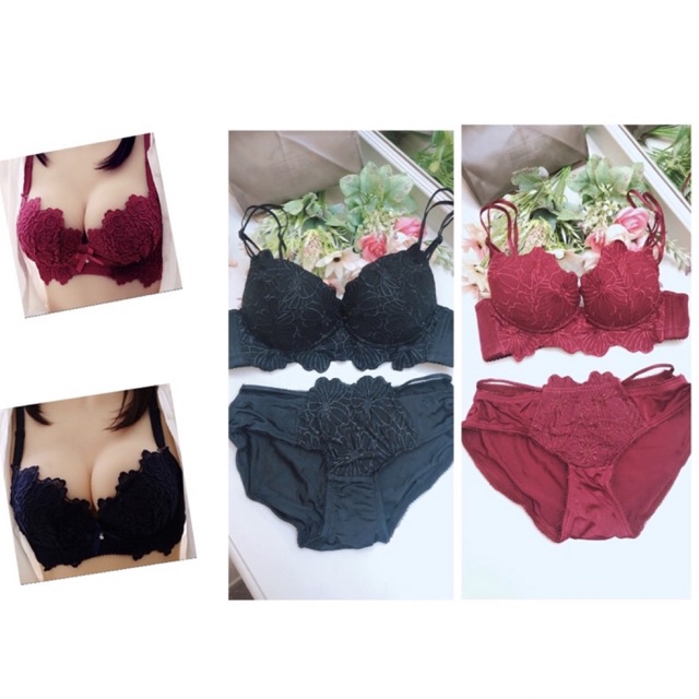 NEW!! Bra Set Full Brokat (K-BS30) Bra dengan Panty / busa push up