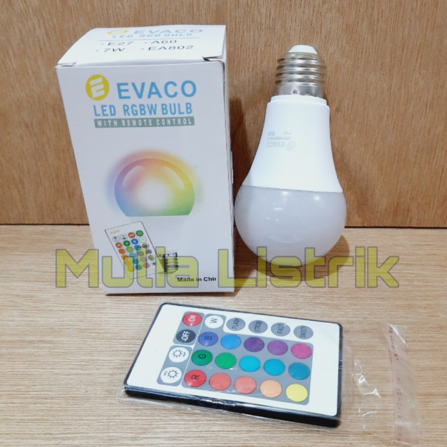 Lampu LED warna warni 7w  lampu led remot
