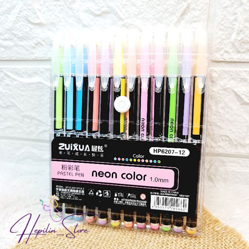 

PULPEN GEL NEON 1 Set 12 Warna Warni Pastel ZuiXua /0 Bolpoin 0.38 Warna Pastel 1 Set / Ballpoin Gel Warna Neon