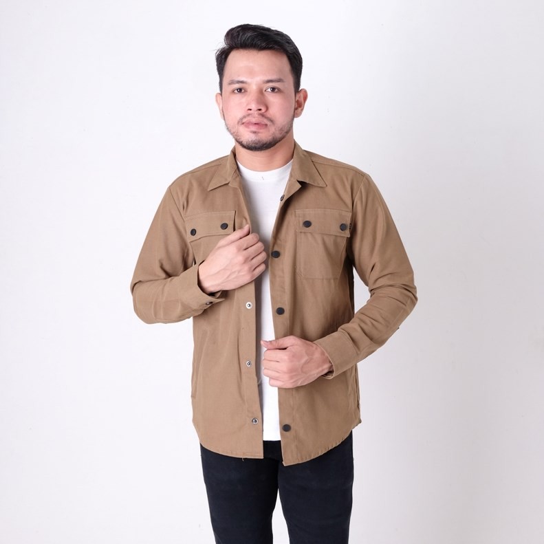 Jaket Semi Parka Pria Casual Khaki 930