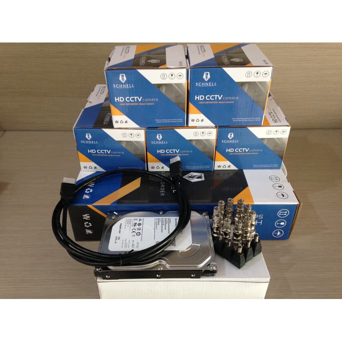 PAKET CCTV 8 KAMERA SCHNELL 2MP LENGKAP HARDDISK 1TB MURAH