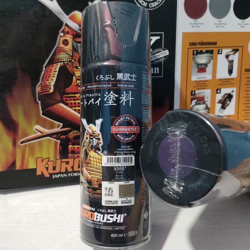 Samurai Paint Pilox Pilok Samurai Xirallic Violet X955 955 Xirallic Ungu X-Violet 400ml Cat semprot Aerosol 400 ml