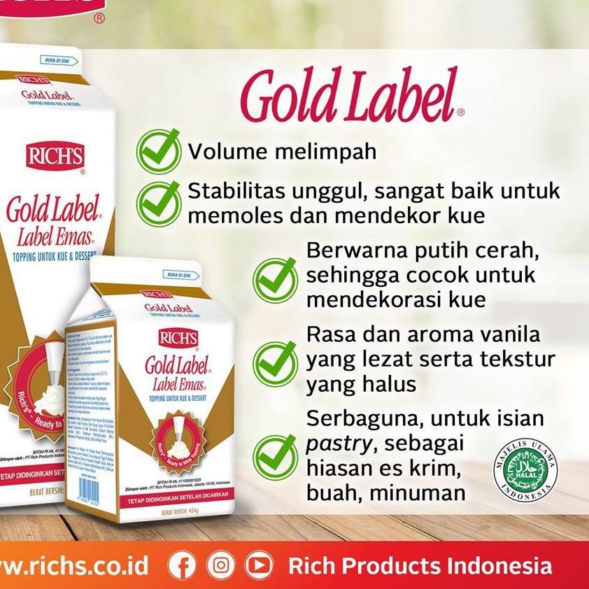 

SALE✅RICH Gold label Whipping cream topping kue minuman|RA5
