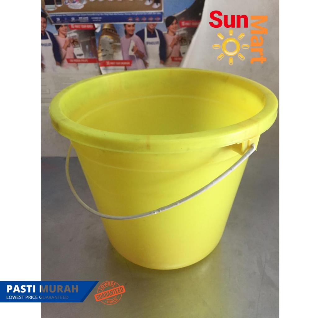 TIMBA 12 liter PLASTIK KAWAT TANPA TUTUP / EMBER 3 GALON PEGANGAN KAWAT