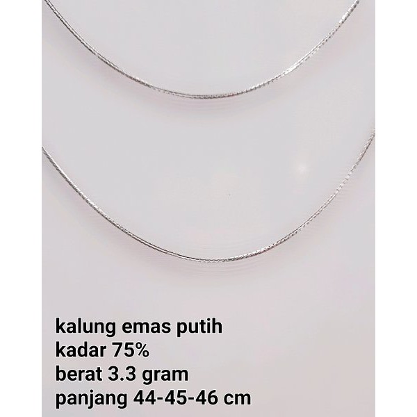 Kalung Emas Putih Kadar 75 Persen 3 30 Gram Shopee Indonesia